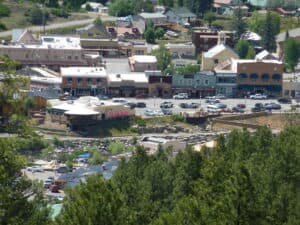 San Juan River in Downtown Pagosa Springs from Reservoir Hill